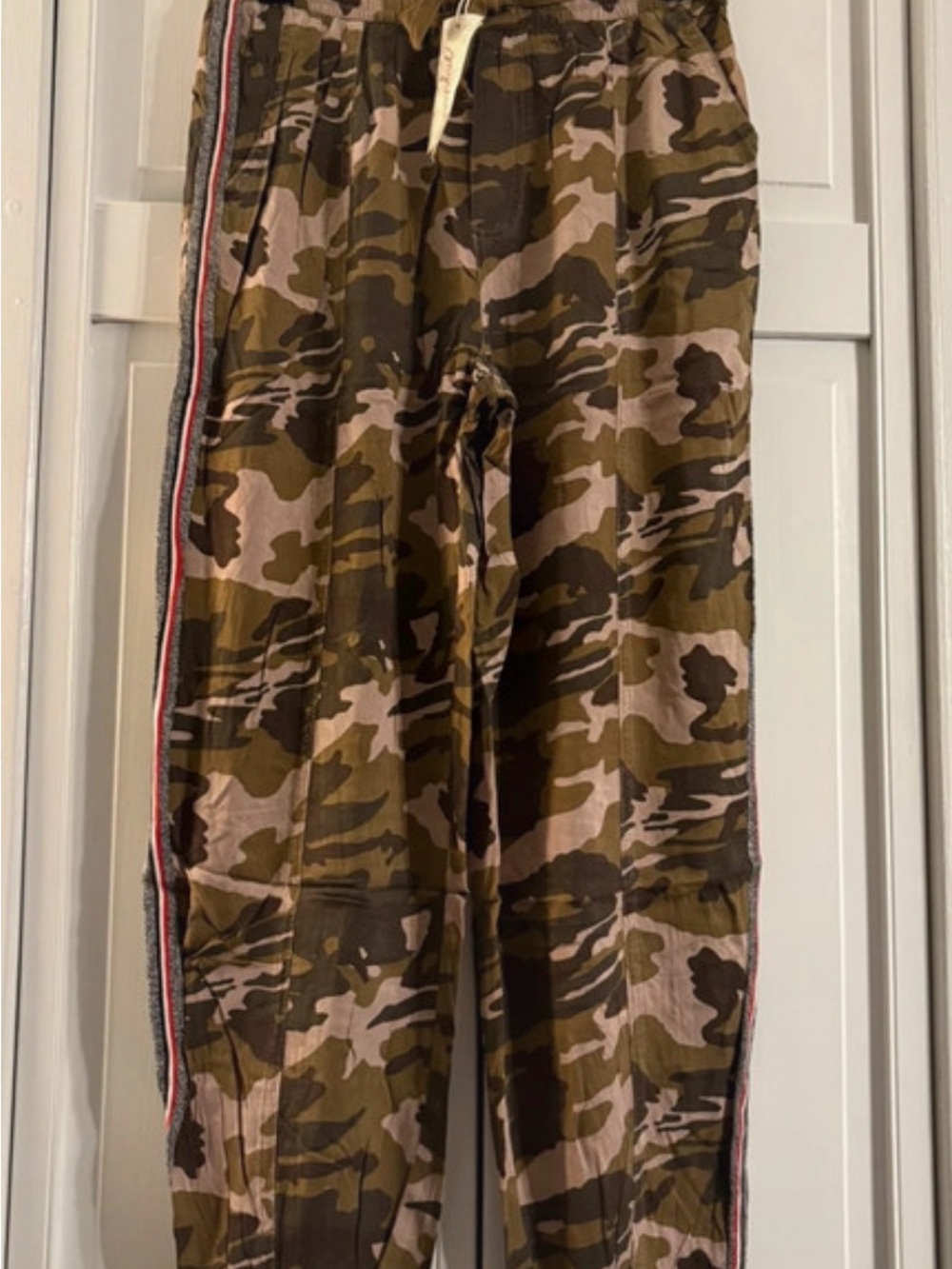 Camouflage Women’s Jogger Pants with Side Stripe - Olive Camo